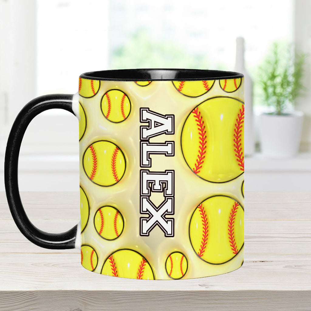 Amateurs de softball - Mug personnalisé à motif softball