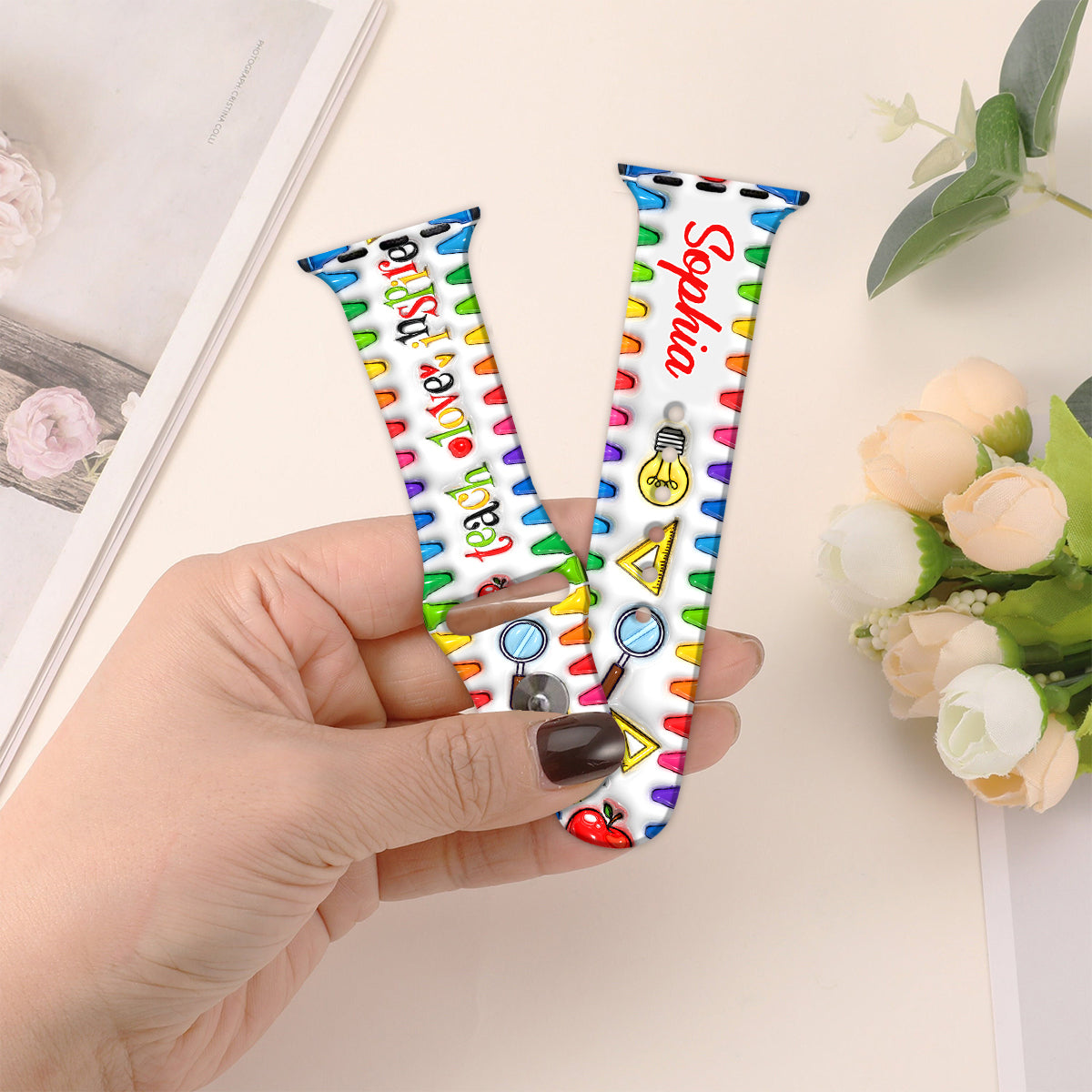 Teach Love Inspire - Personalized Teacher Apple Watch Band