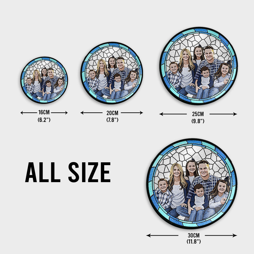 Best Family Ever - Personalized Family Stained Glass Suncatcher