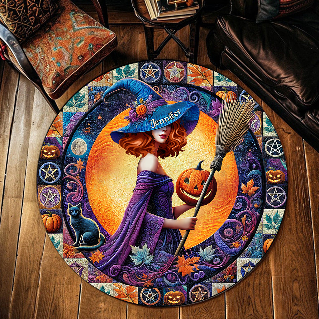 Beautiful Witch - Personalized Witch Round Rug
