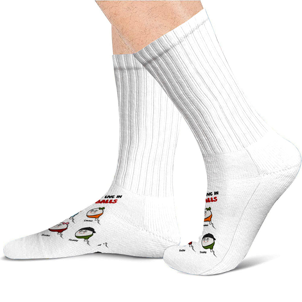 We Used To Live In Your Balls - Personalized Father Socks