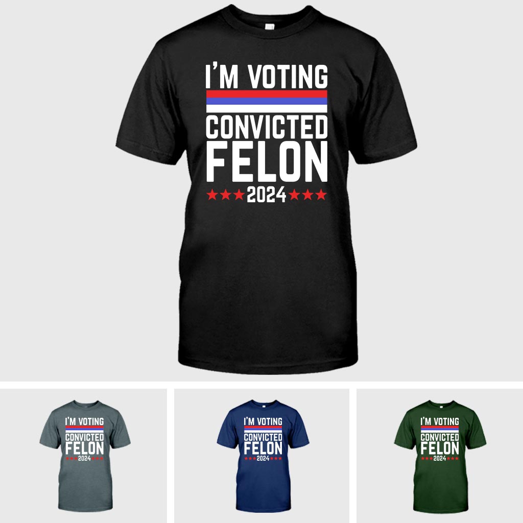 T-shirt « Je vote criminel condamné 2024 », T-shirt politique humoristique, T-shirt année électorale, T-shirt graphique sarcastique, T-shirt à message humoristique