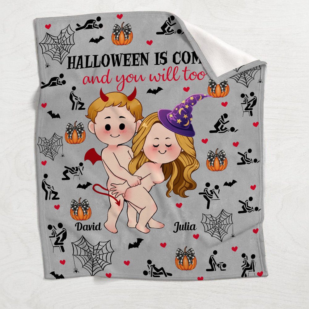Halloween Is Coming - Personalized Couple Blanket