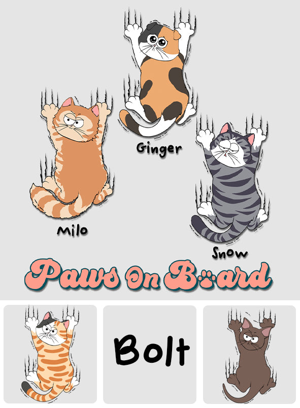 Paws On Board - Personalized Cat Decal Full