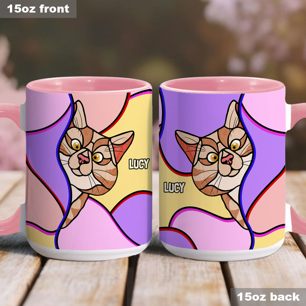 Peeking Cats - Personalized Cat Accent Mug
