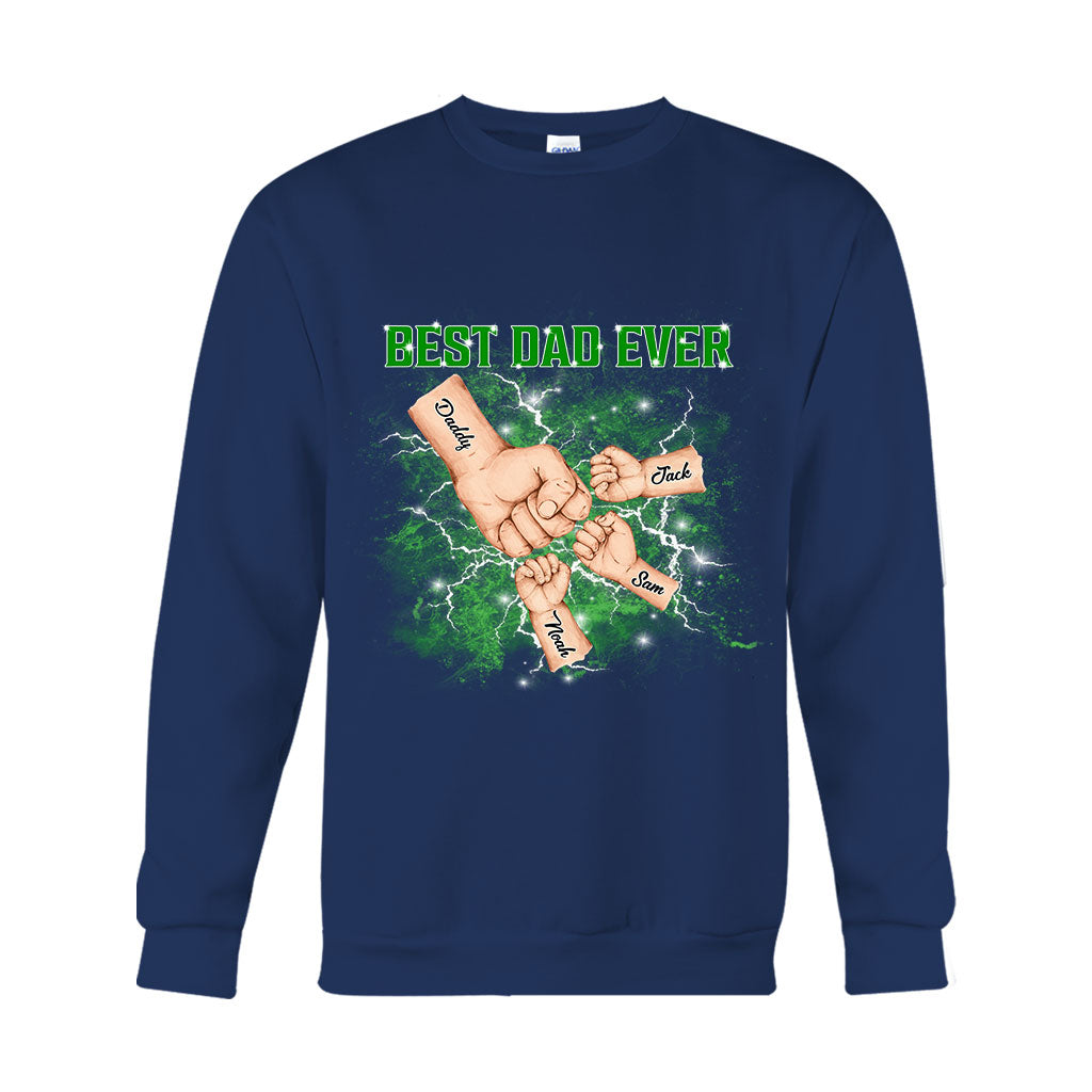 Bootleg Father & Kids Fist Bump - Personalized Father T-shirt And Hoodie