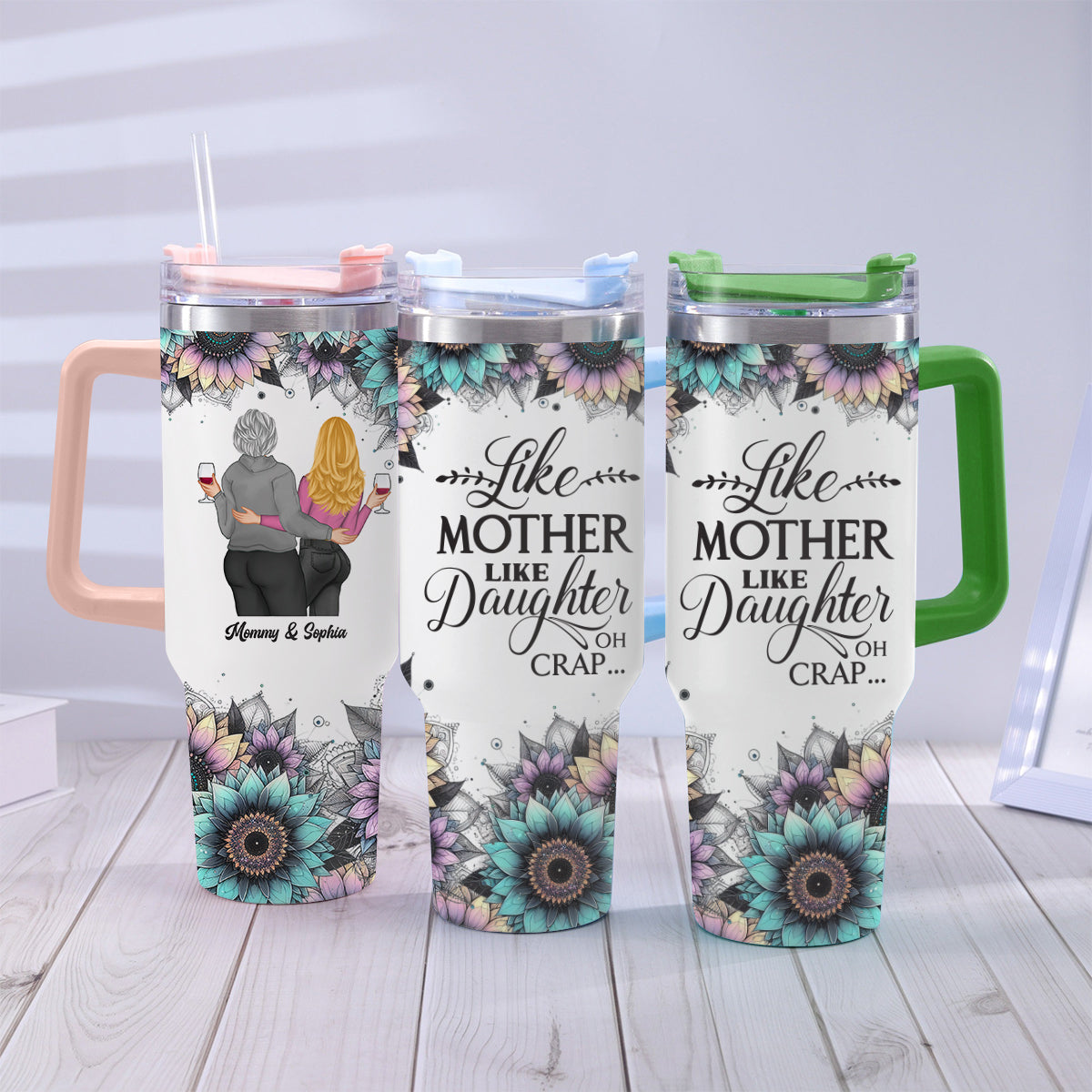 Mama Bear - Personalized Mother Tumbler With Handle
