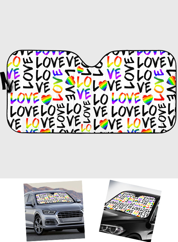 L'amour est l'amour - Pare-soleil de voiture pour soutien LGBT