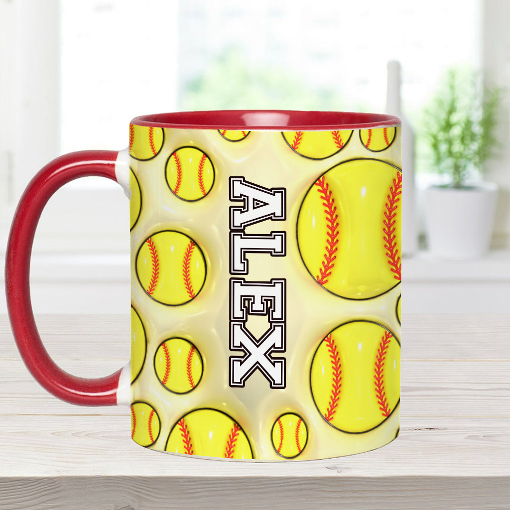 Amateurs de softball - Mug personnalisé à motif softball