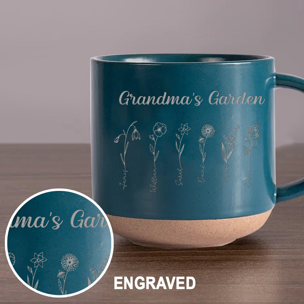 Omas Garten – Personalisierte Keramiktasse mit Oma-Gravur