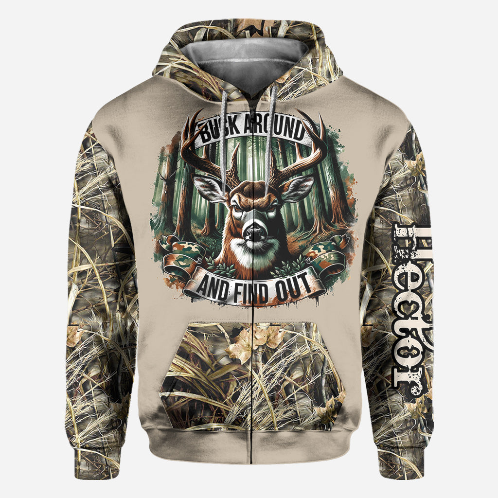 Buck Around And Find Out - Personalisiertes Jagd-Allover-Shirt