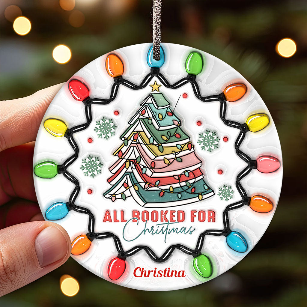 All Booked For Christmas - Personalized Book Ornament