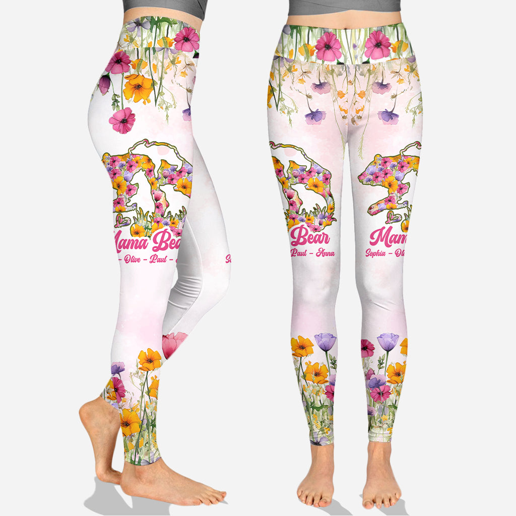 Mama Bear - Personalized Mother Hollow Tank Top and Leggings