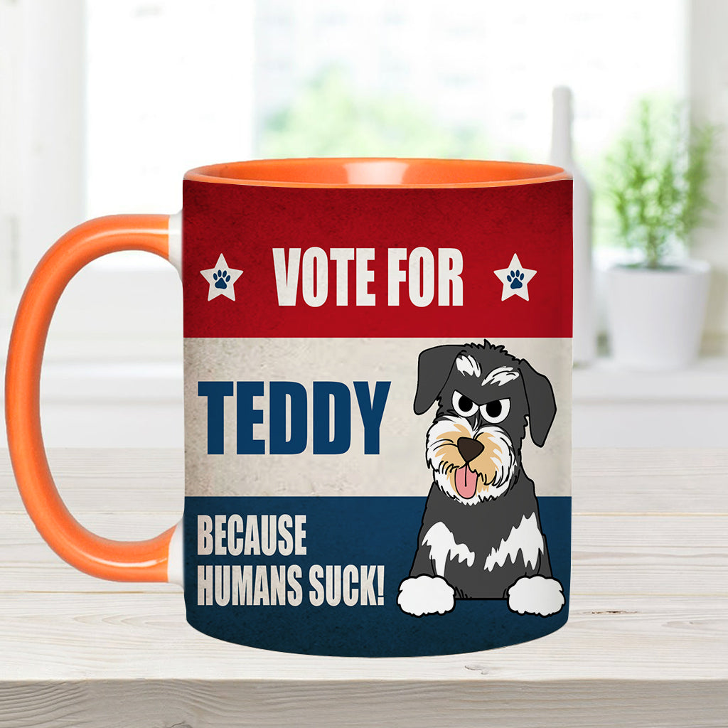 Votez pour mon bébé à quatre pattes ! - Mug personnalisé avec motif chien