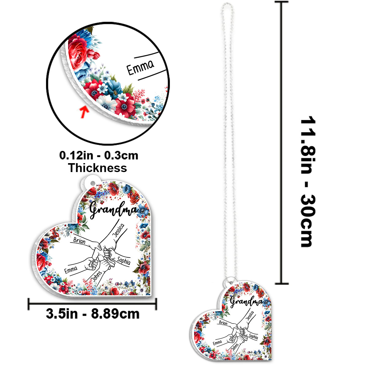 Grandma Life 4th Of July - Personalized Grandma Custom Shaped Car Ornament