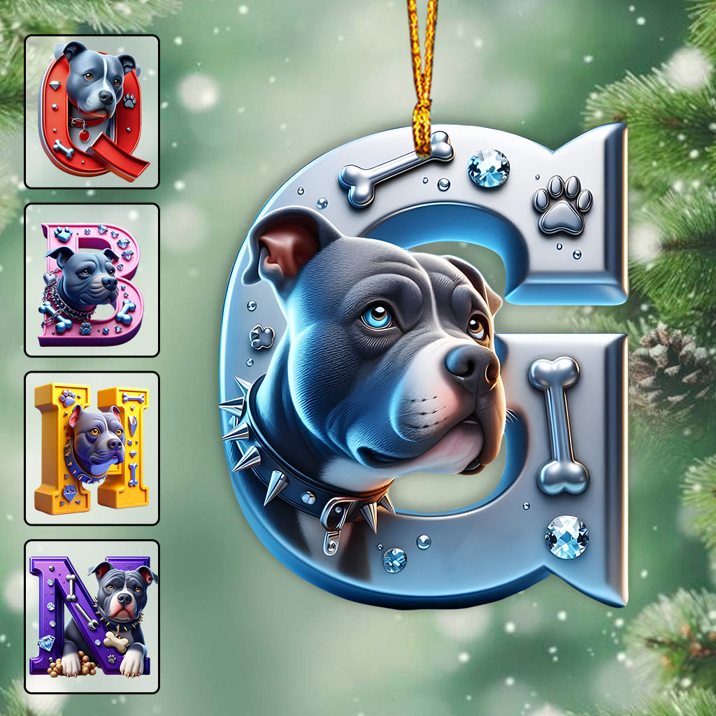 Lettre Pitbull - Ornement personnalisé pour chien