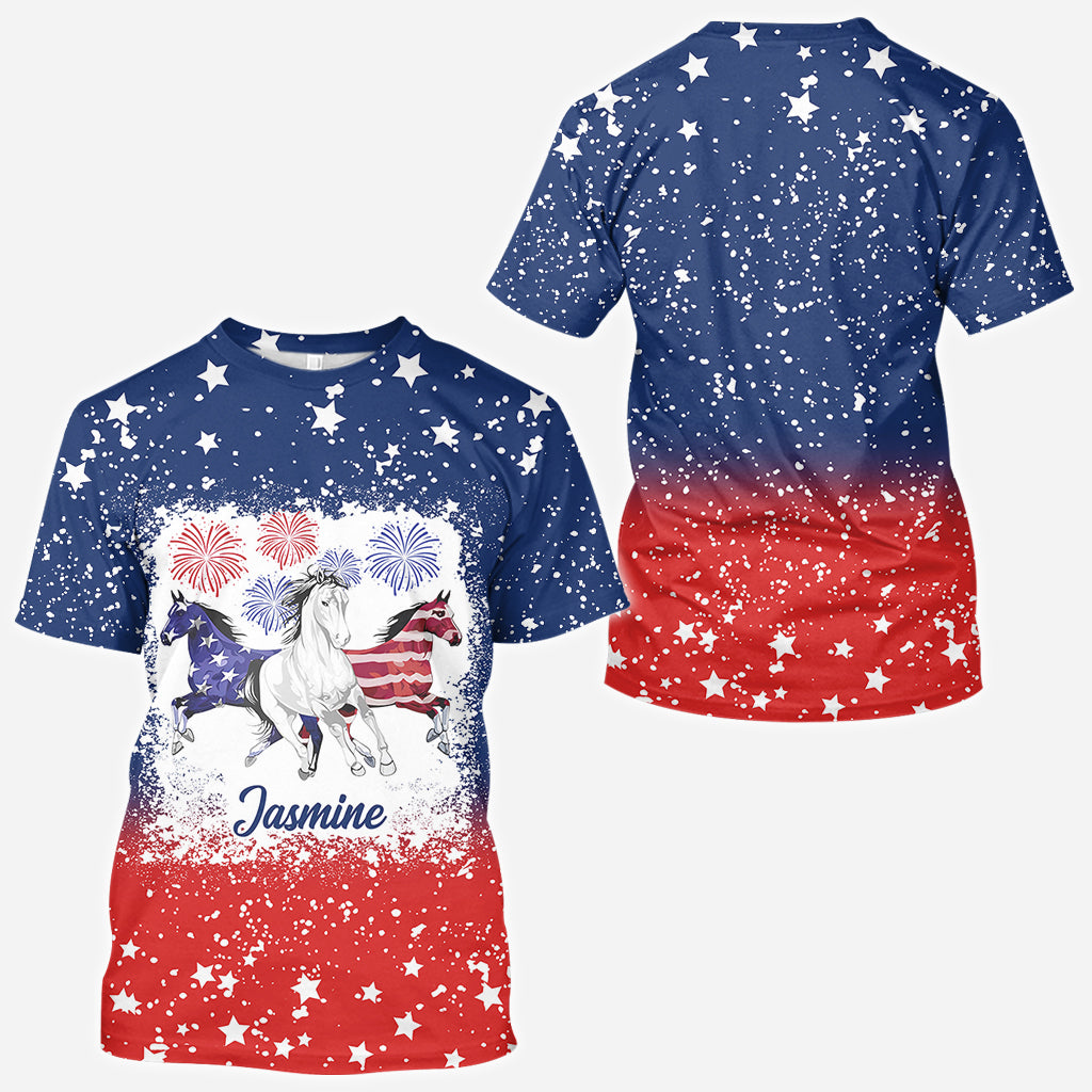 Horse Independence Day Pattern - Personalized Horse All Over Shirt