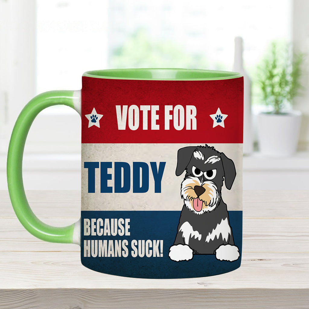 Votez pour mon bébé à quatre pattes ! - Mug personnalisé avec motif chien