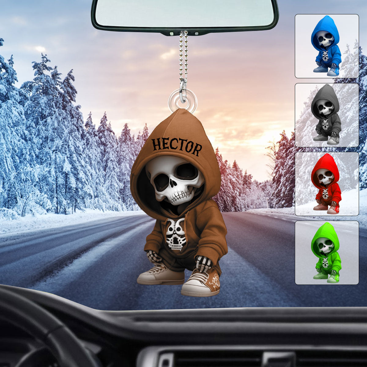 Stylish Skeleton - Personalized Skull Custom Shaped Car Ornament