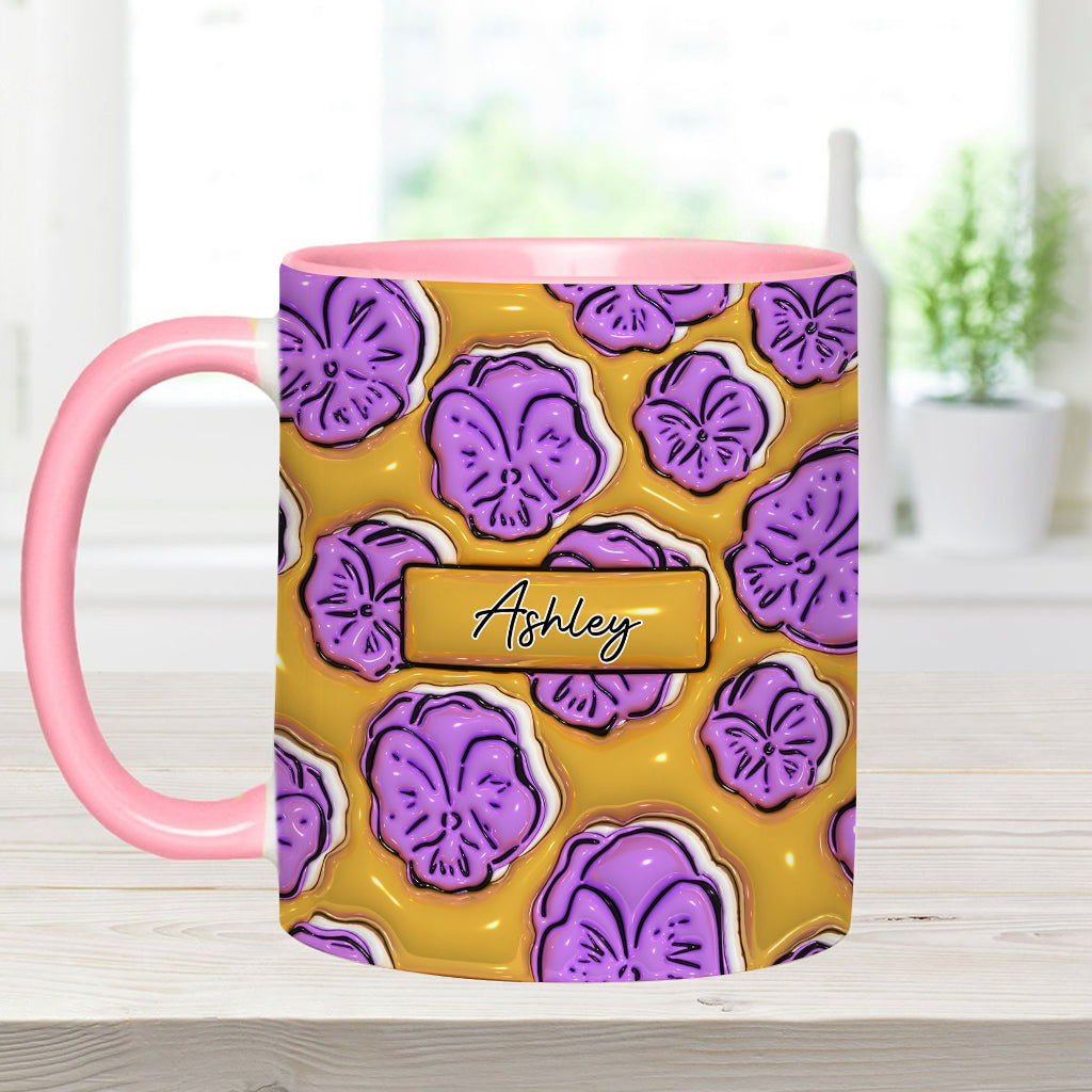 Mug personnalisé avec fleur du mois de naissance - Mug d'anniversaire à motif floral