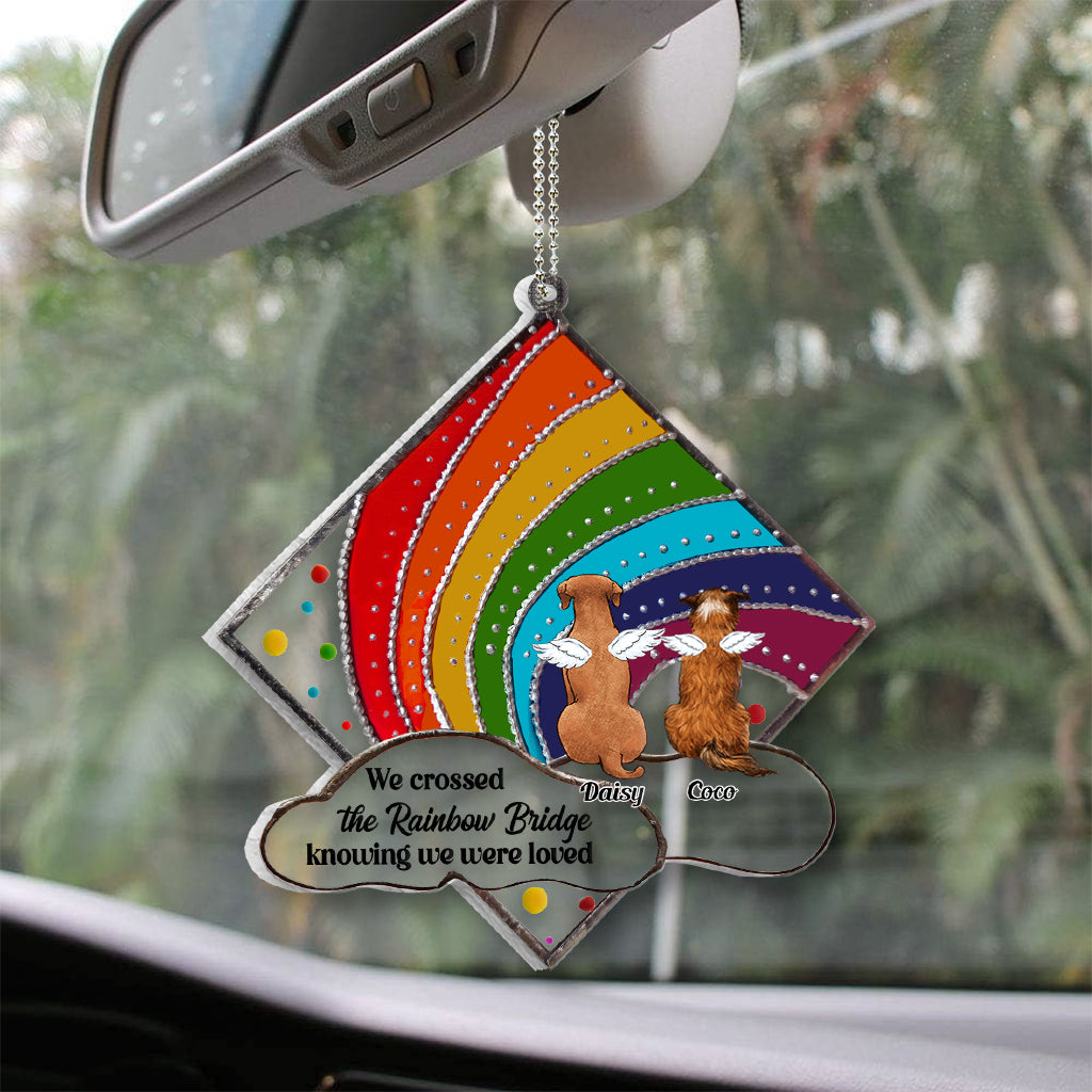 Rainbow Bridge Cat Dog Memorial - Personalized Dog Transparent Car Ornament