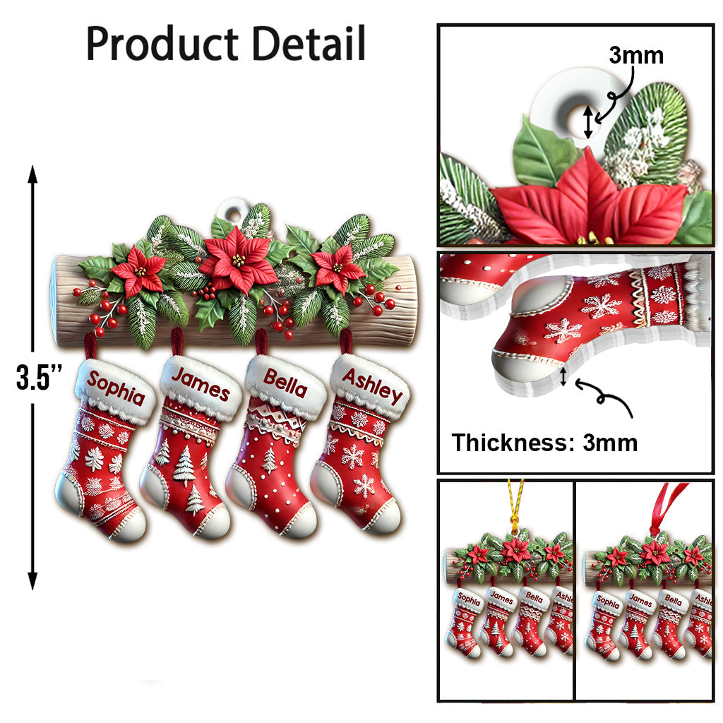 Christmas Stockings - Personalized Family Ornament