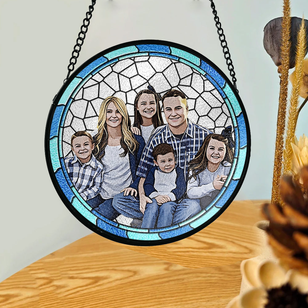 Best Family Ever - Personalized Family Stained Glass Suncatcher