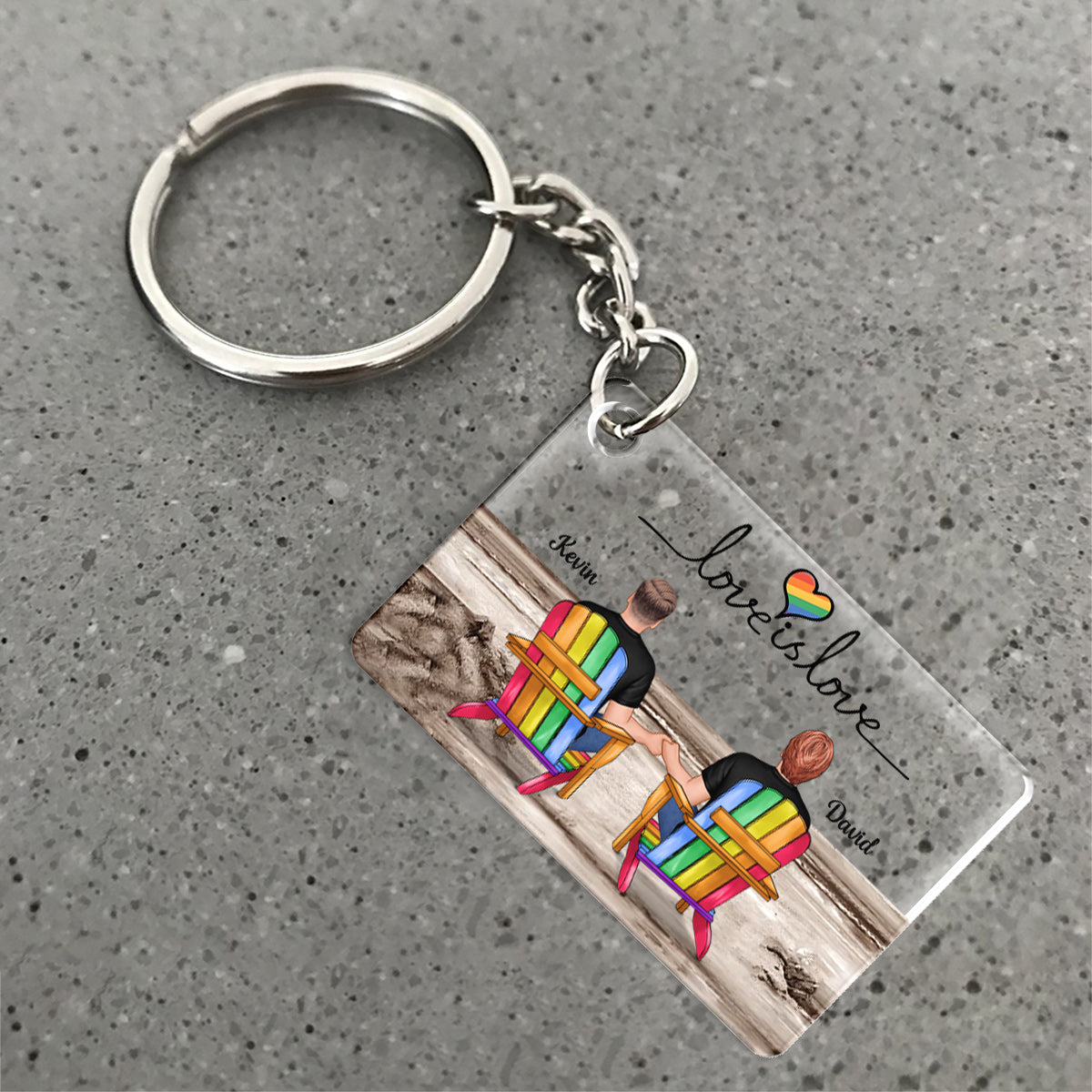 Love Is Love - Personalized LGBT Support Keychain