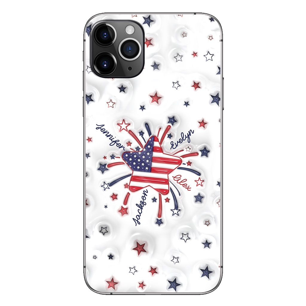 Grandma's Little Star 4th Of July - Personalized Grandma Phone Case