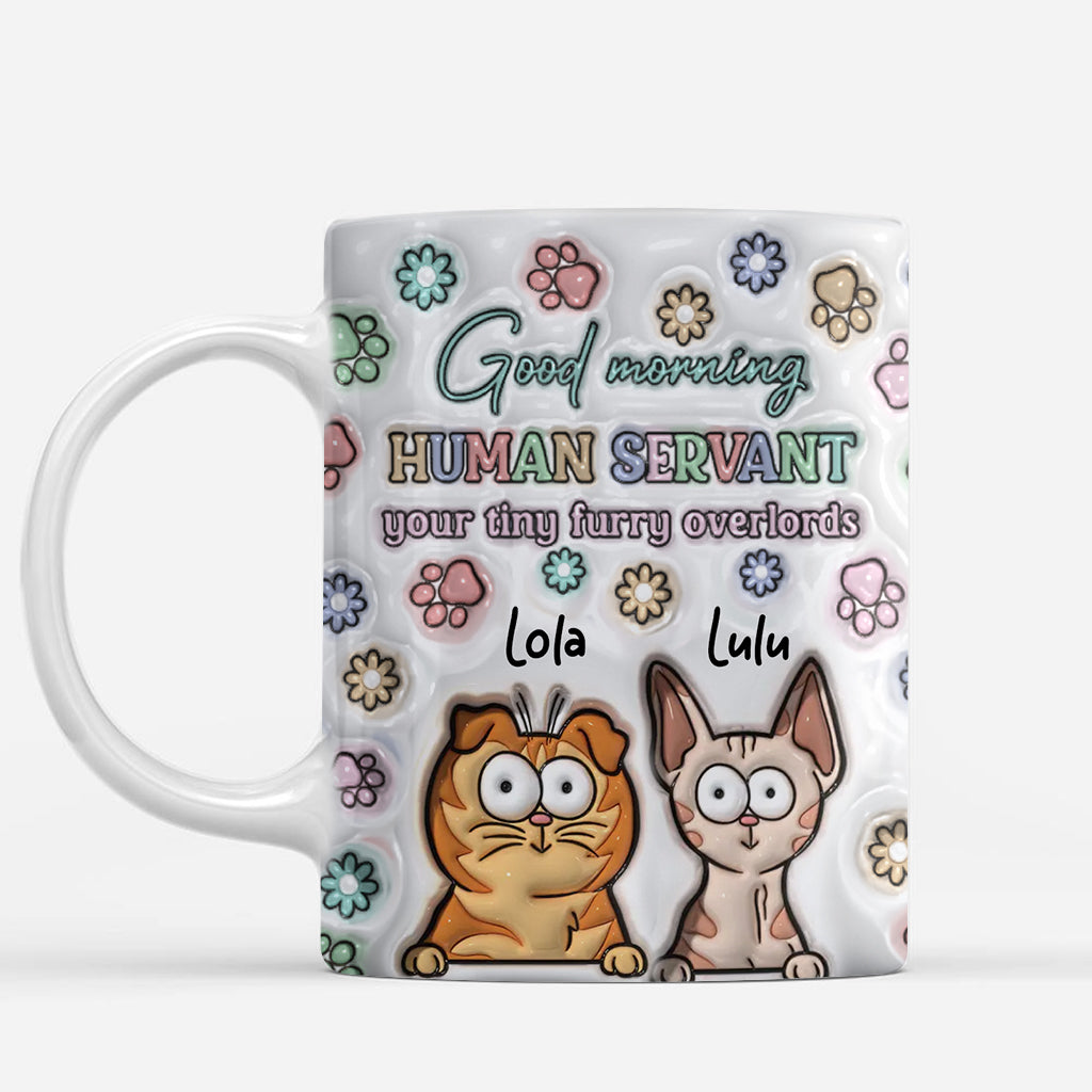Good Morning Cat Human Servant - Personalized Cat Mug