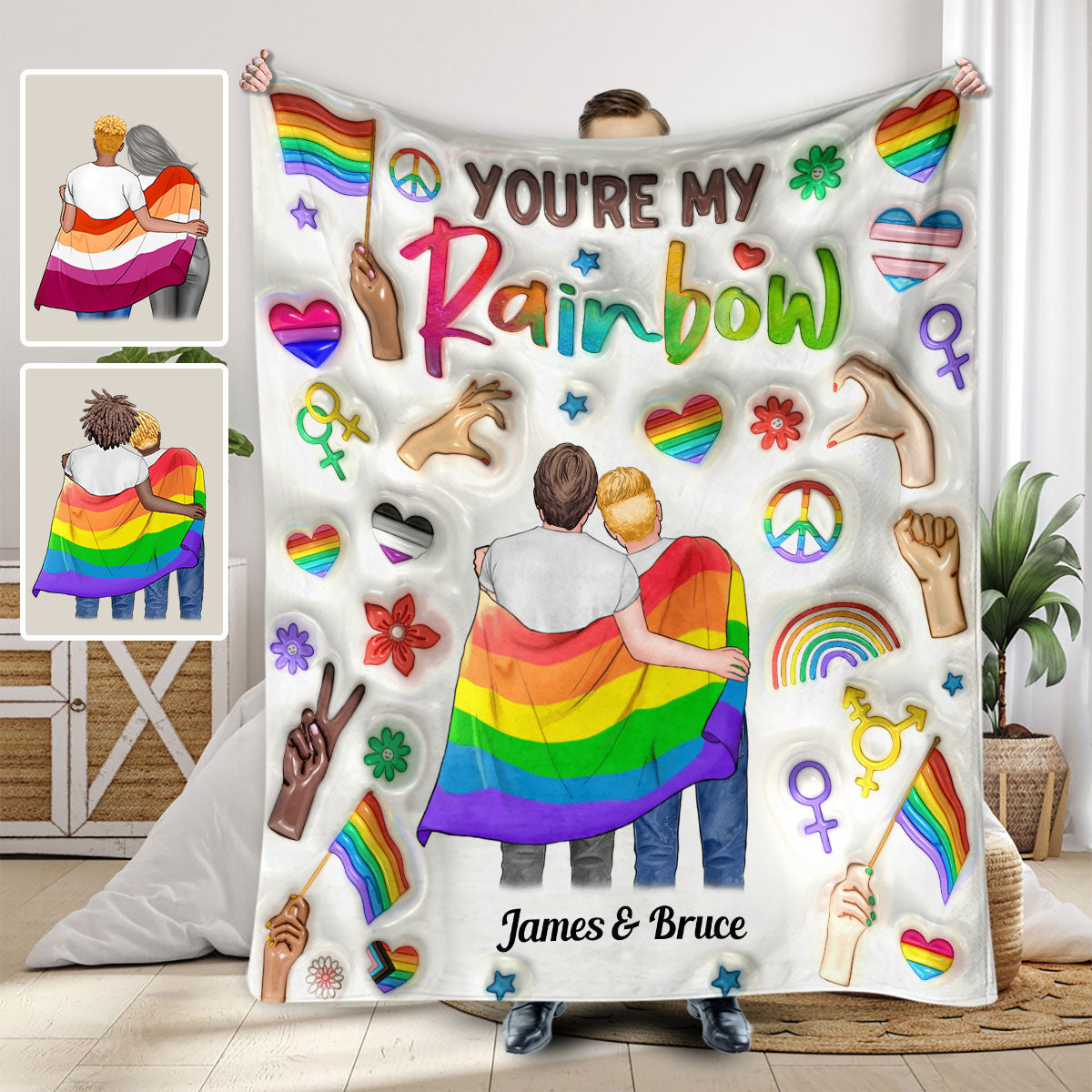 Tu es mon arc-en-ciel - Couverture de soutien LGBT personnalisée