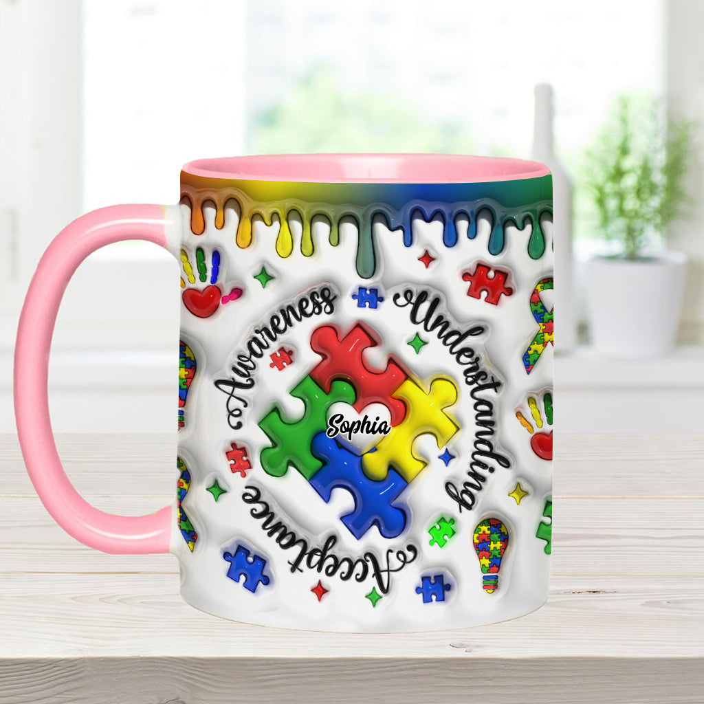 Autism Awareness - Personalized Autism Awareness Accent Mug