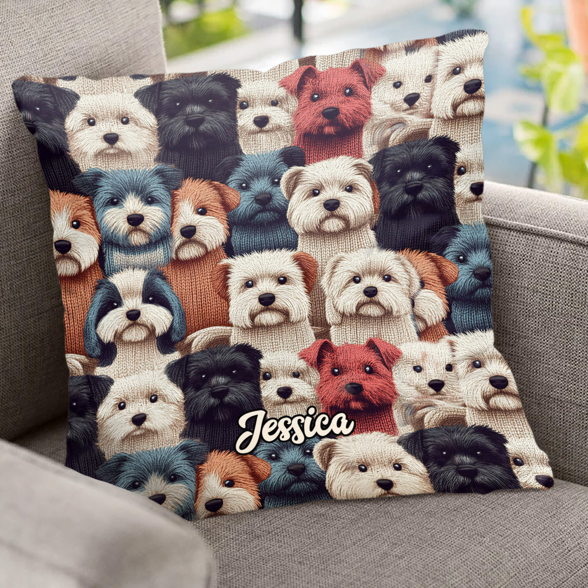Coussin décoratif personnalisé à motif chien - Motif chien