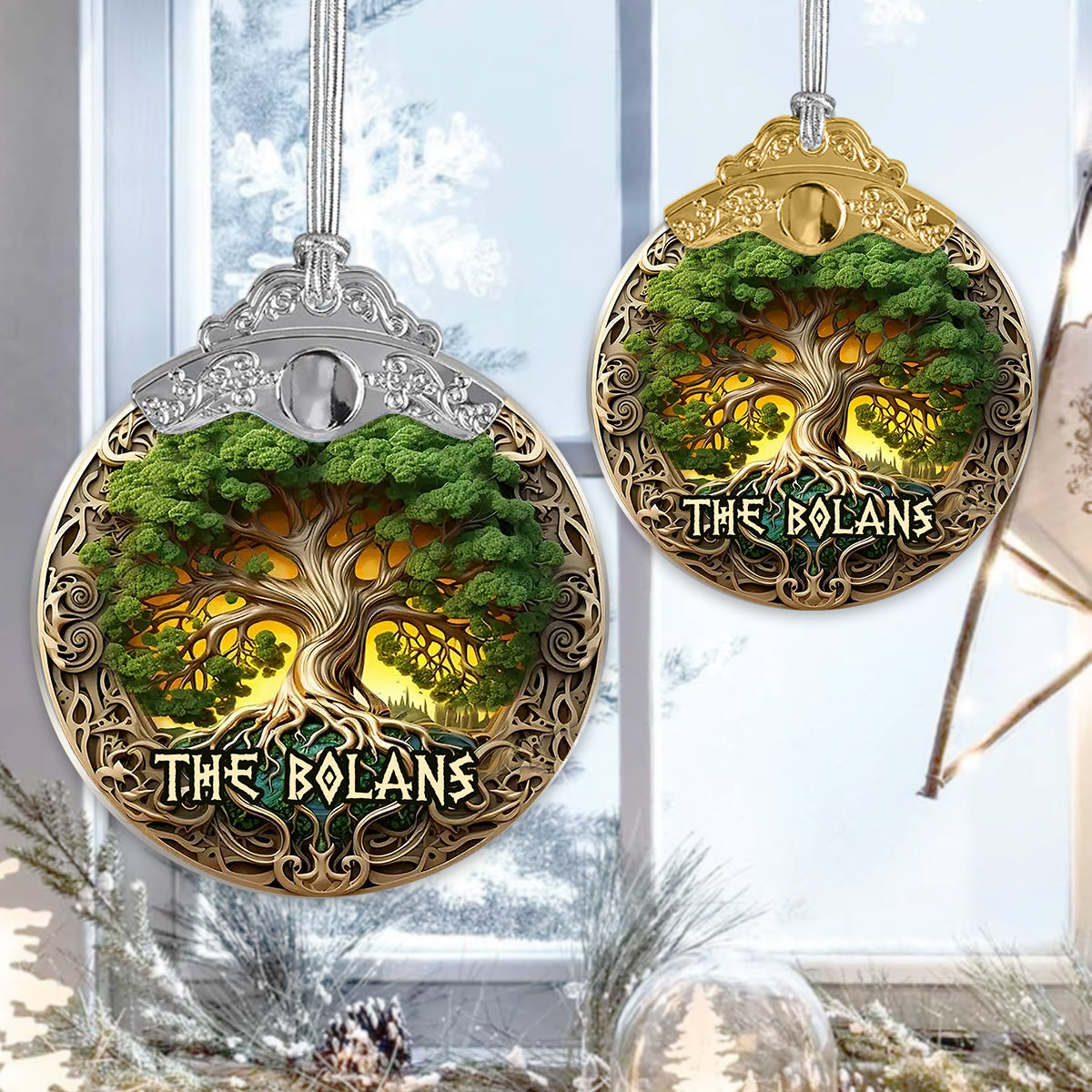 Arbre de Vie, mythologie scandinave, style rustique - Ornement irlandais vintage personnalisé