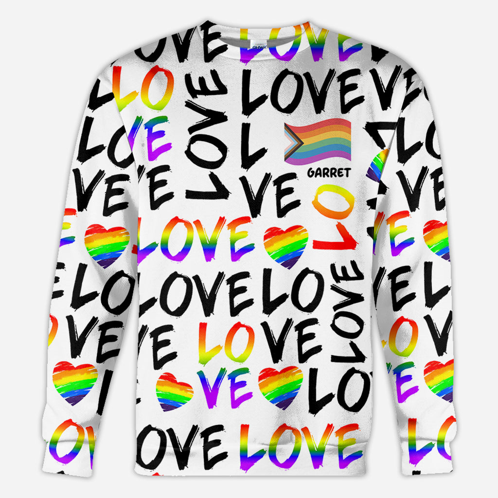 Love is Love - Personalized LGBT Support All Over Shirt