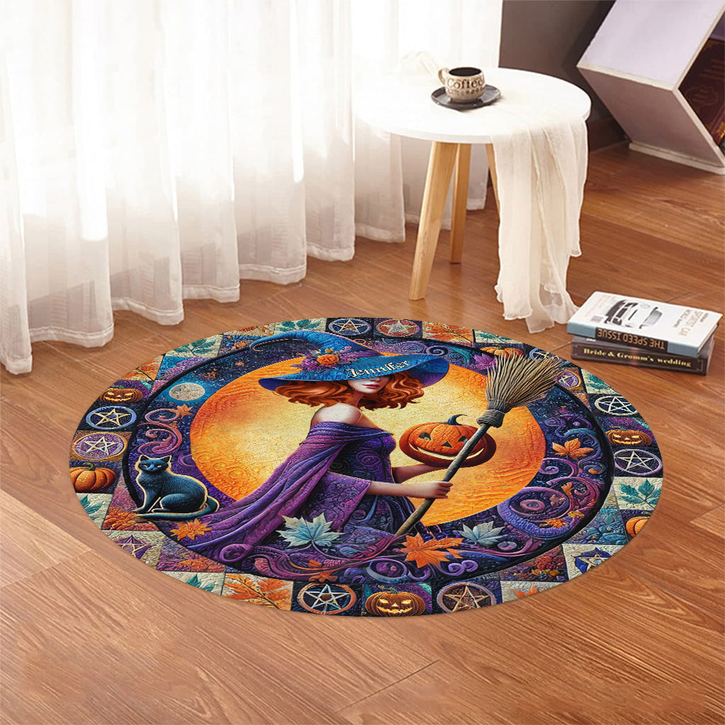 Beautiful Witch - Personalized Witch Round Rug
