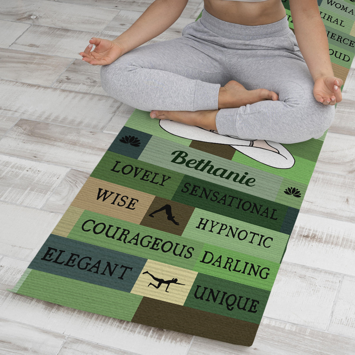 Yoga Girl I Am Bold Green - Tapis de yoga personnalisé