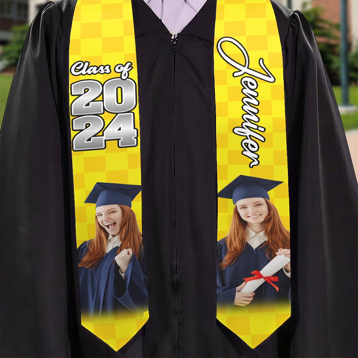 Photo Custom Graduation Stole Sash - Personalized Graduation Graduation Stole