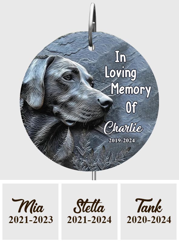 In Our Loving Memory - Personalized Dog Round Hanging Garden Slate