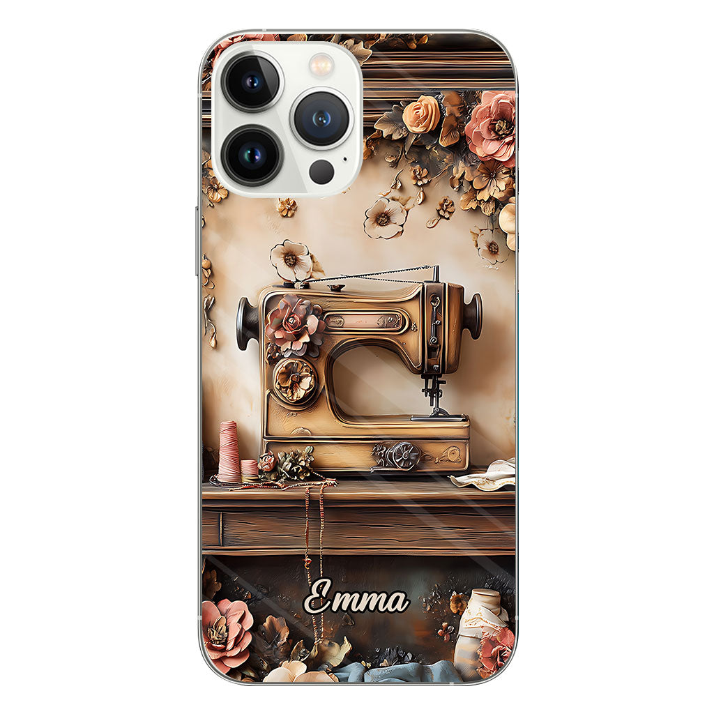 Beautiful Sewing Machine - Personalized Sewing Clear Phone Case