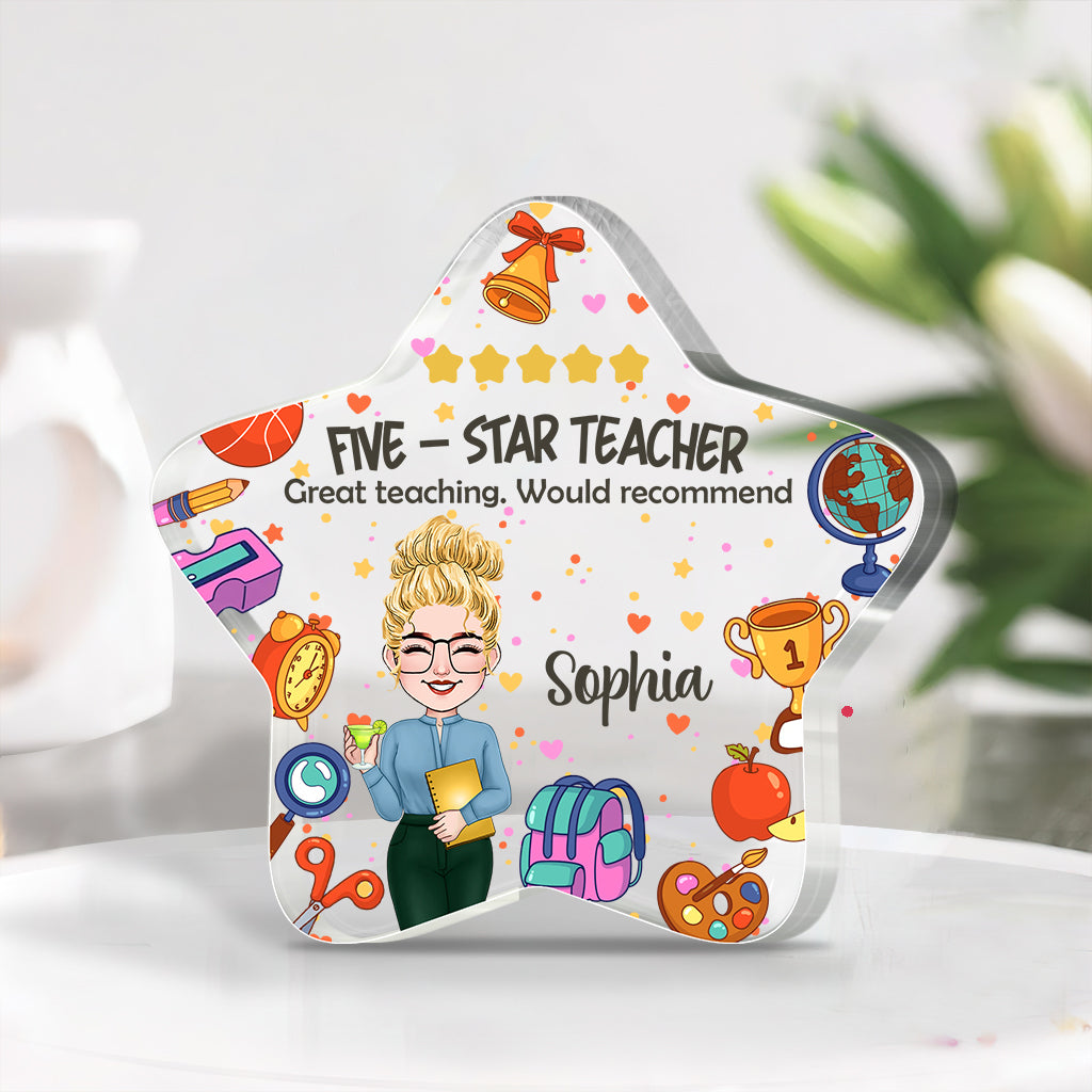 Five-star Teacher - Personalized Teacher Custom Shaped Acrylic Plaque