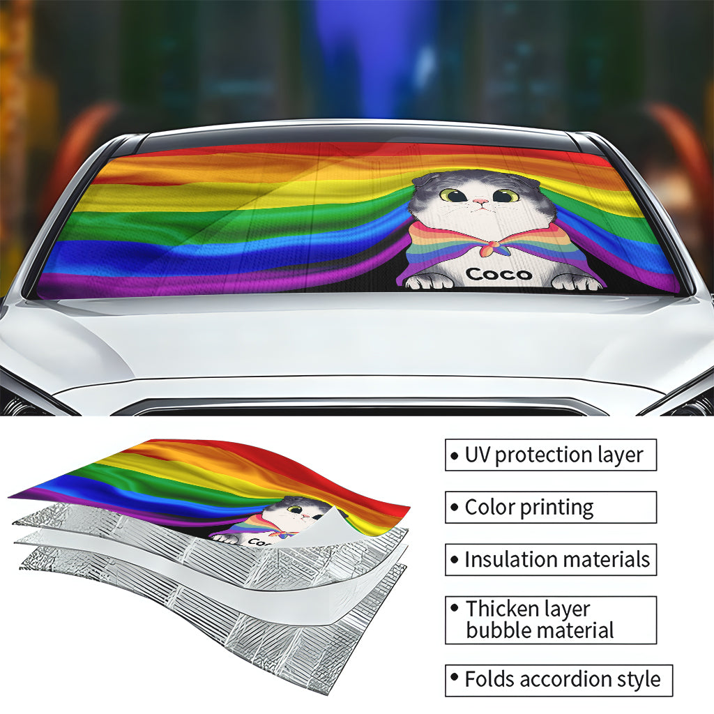 Pride Cat - Personalized Cat Car Sunshade