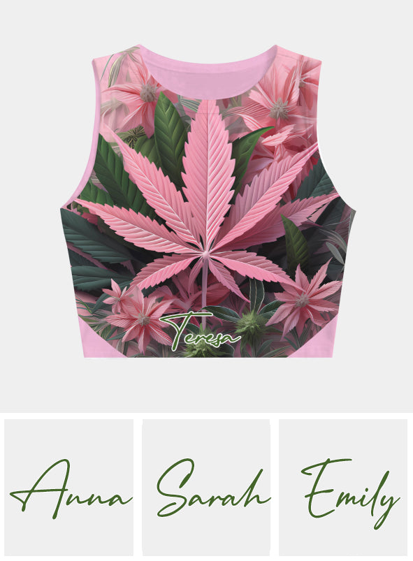 Pretty Lil' Pothead - Personalized Weed Crop Tank Top