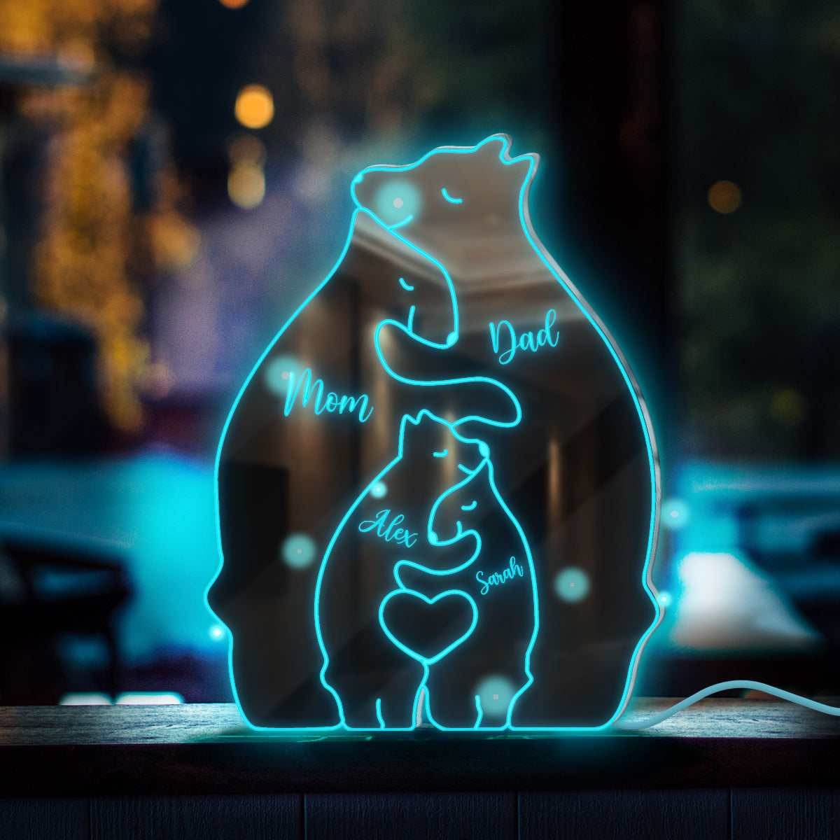 Bear Family - Personalized Family Mirror Light