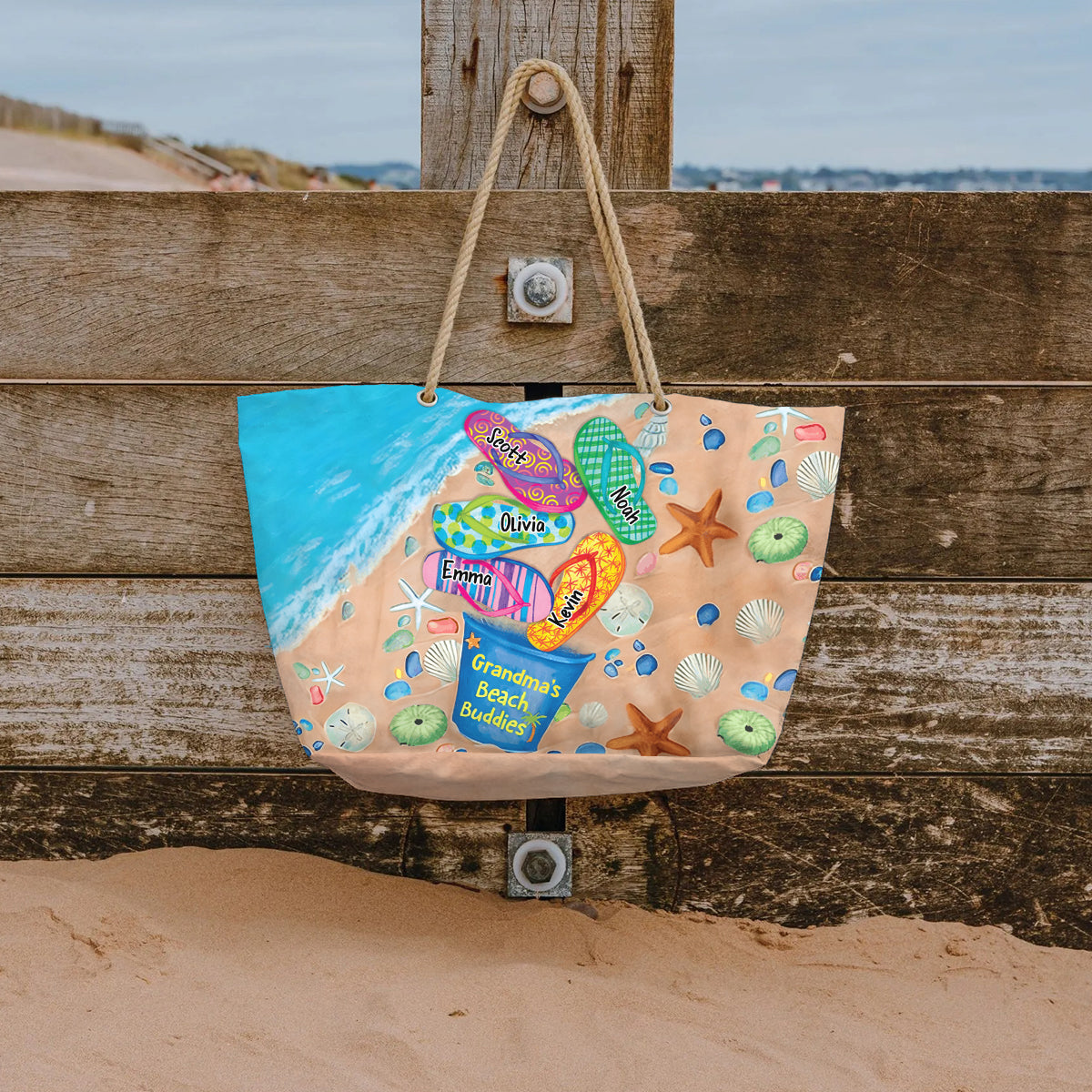 Grandma's Beach Buddies - Personalized Grandma Beach Bag
