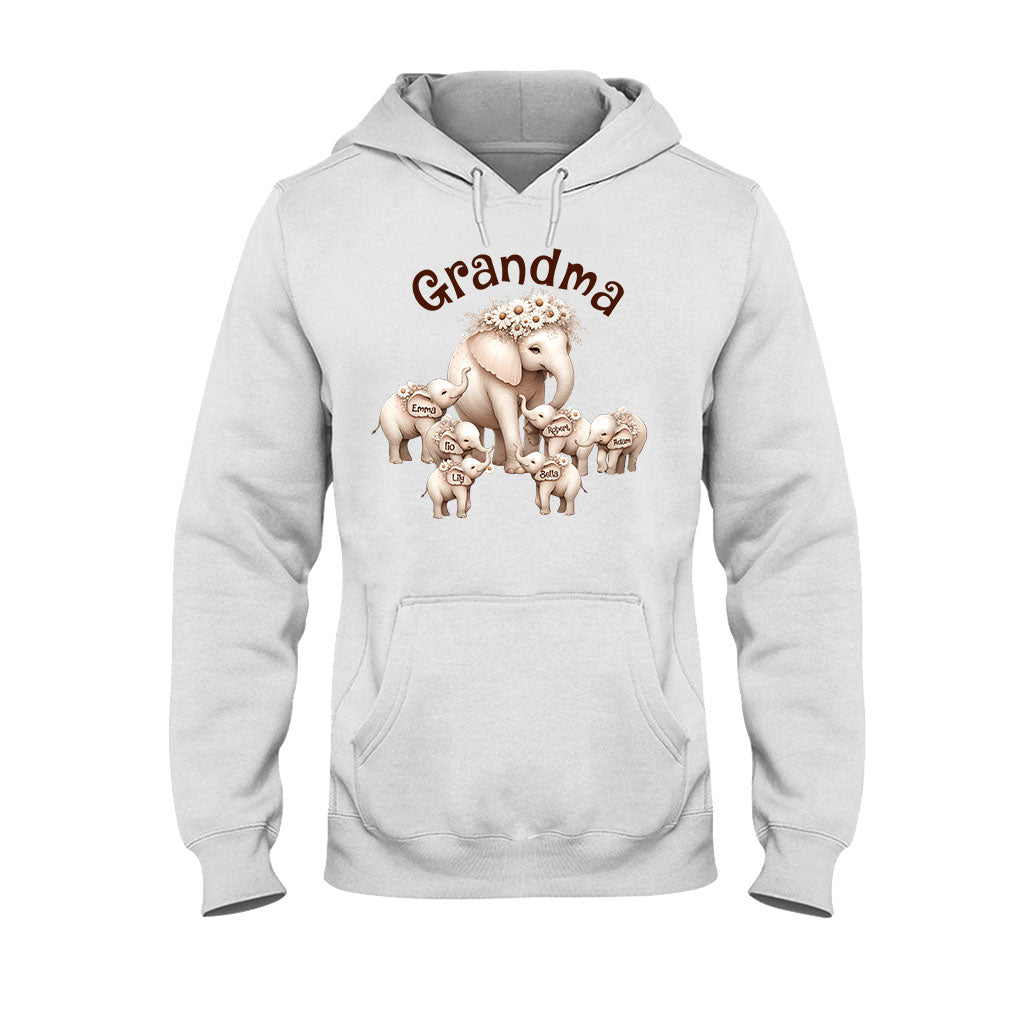 T-shirt et sweat à capuche personnalisés « Éléphant mignon » pour grand-mère
