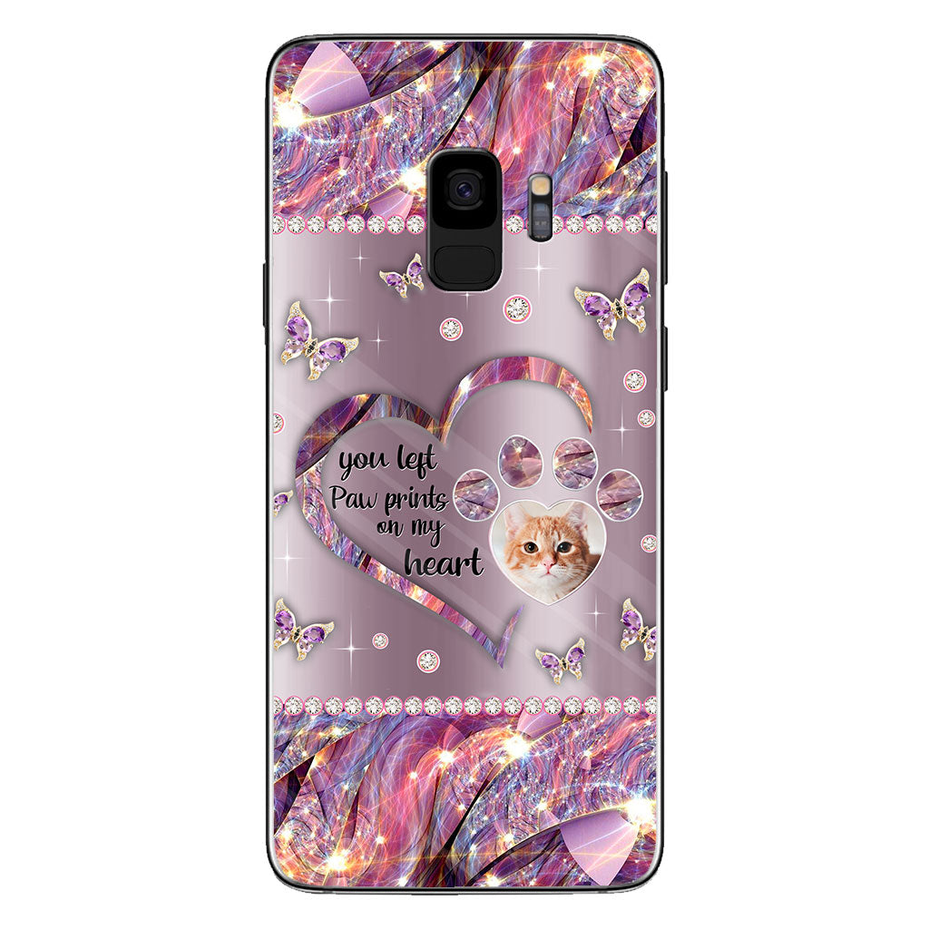 You Left Paw Prints In My Heart - Personalized Dog Phone Case
