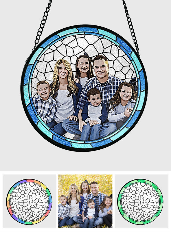 Best Family Ever - Personalized Family Stained Glass Suncatcher