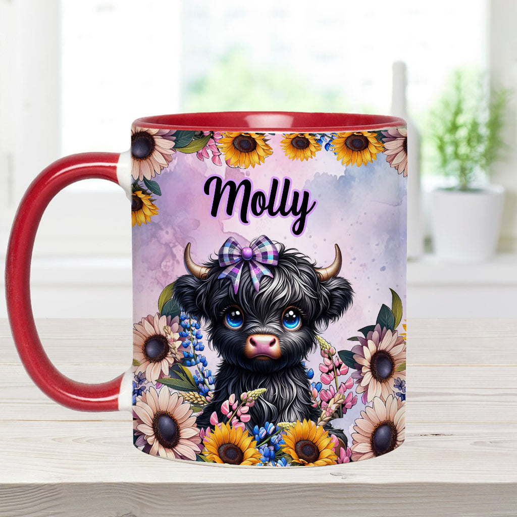 Cute Little Highland Cow - Personalized Accent Mug