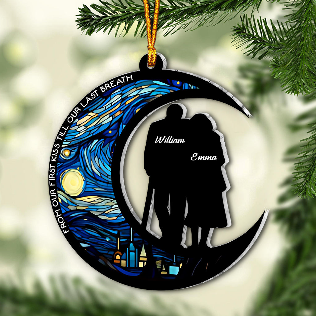From Our First Kiss Till Our Last Breath - Personalized Couple Ornament